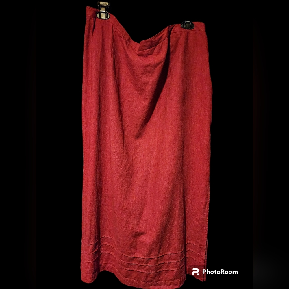 Worthington Woman size 20 55% linen/45% rayon long skirt, elastic waist